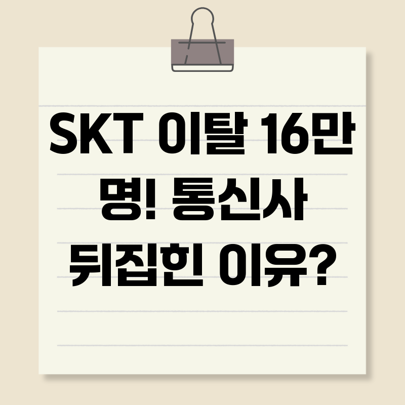 SKT 이탈 16만 명! 통신사 뒤집힌 이유?
