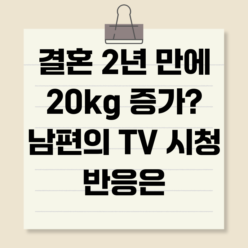 결혼 2년 만에 20kg 증가? 남편의 TV 시청 반응은
